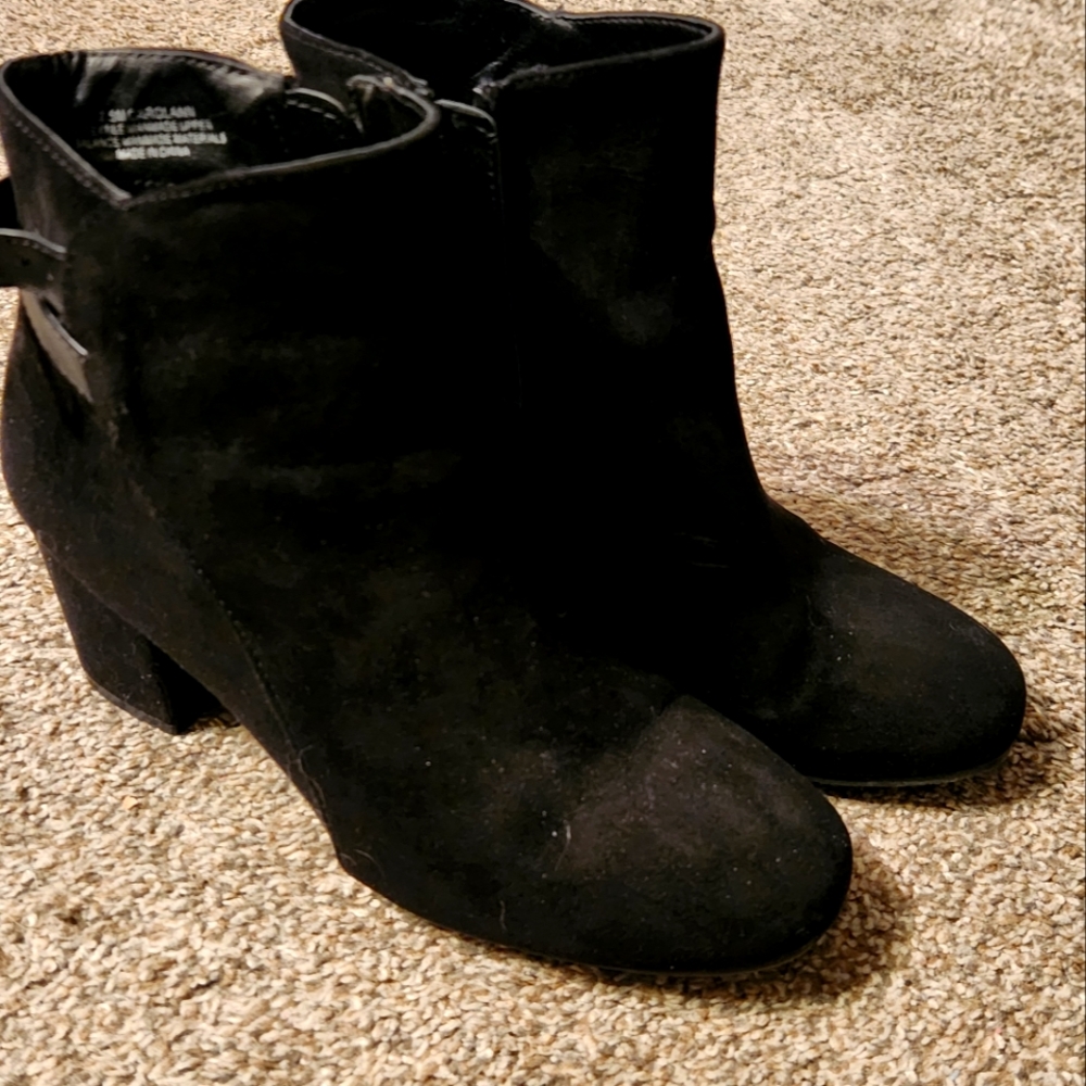 Cute black suede booties